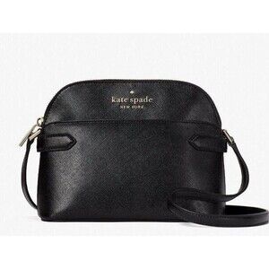 New Kate Spade Staci Dome Crossbody Saffiano Leather Black